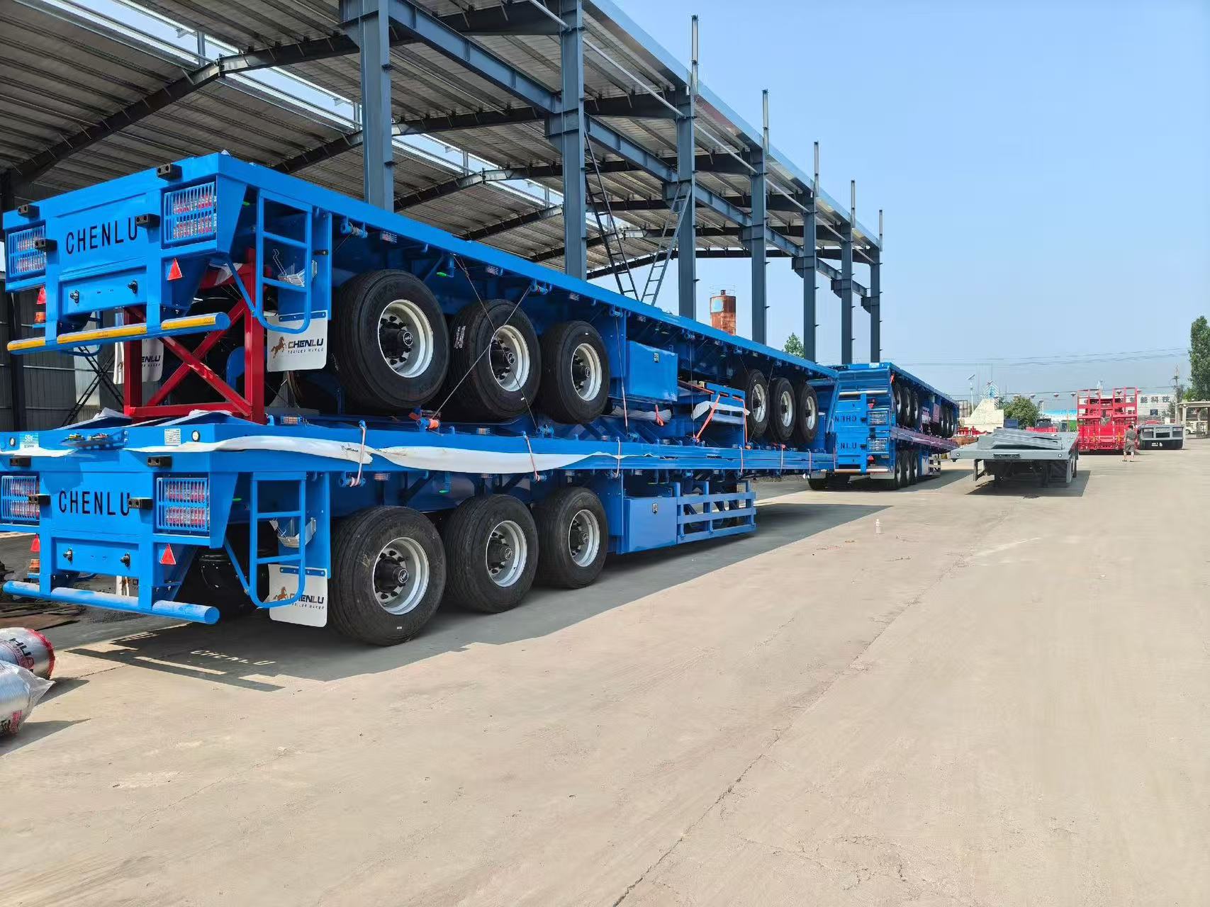 Low bed semi trailers exported to Libya for heavy equipment transport