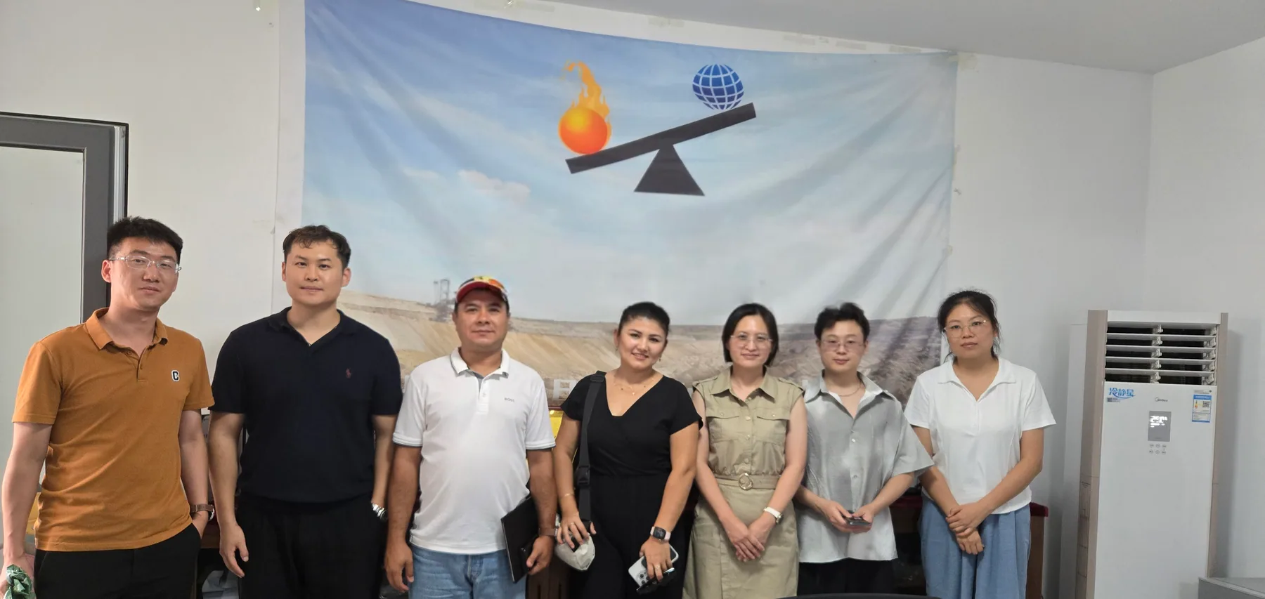 Business team and visiting customer group