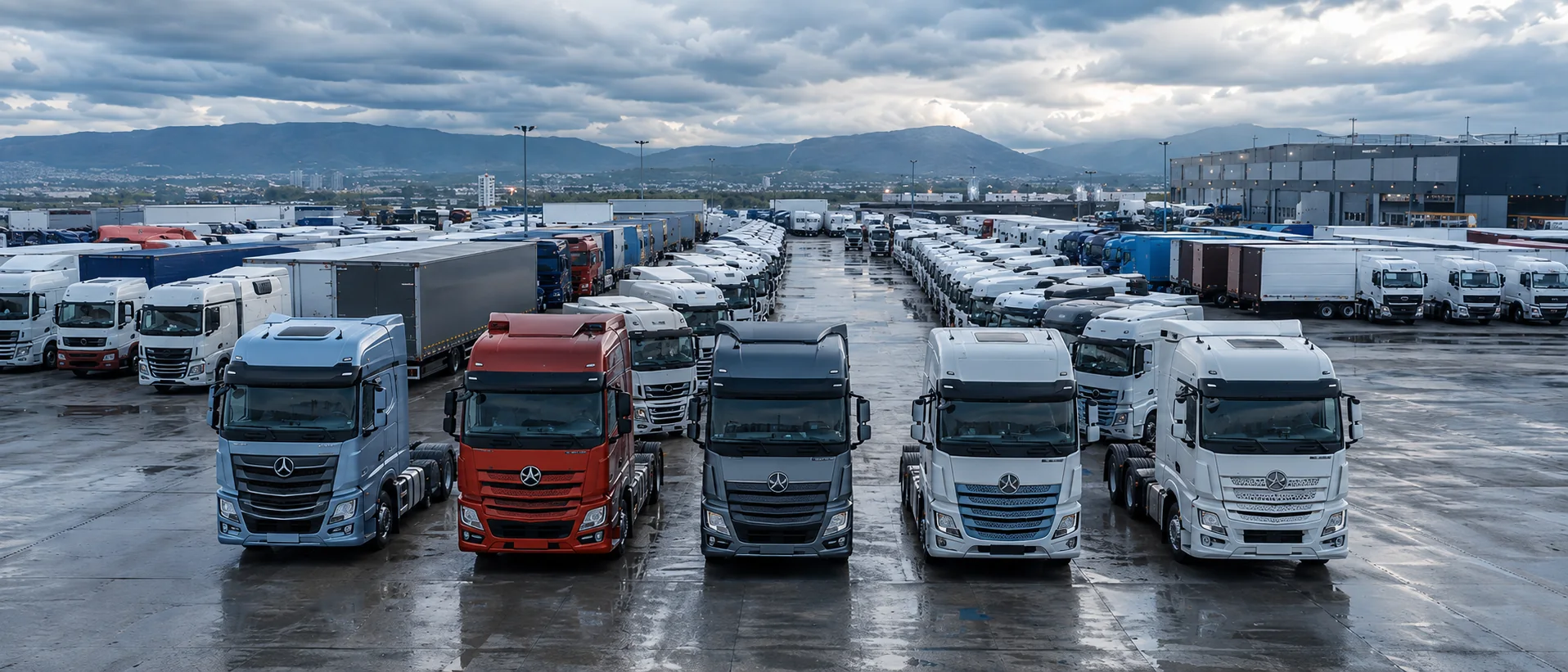 Commercial vehicle export facility and truck fleet
