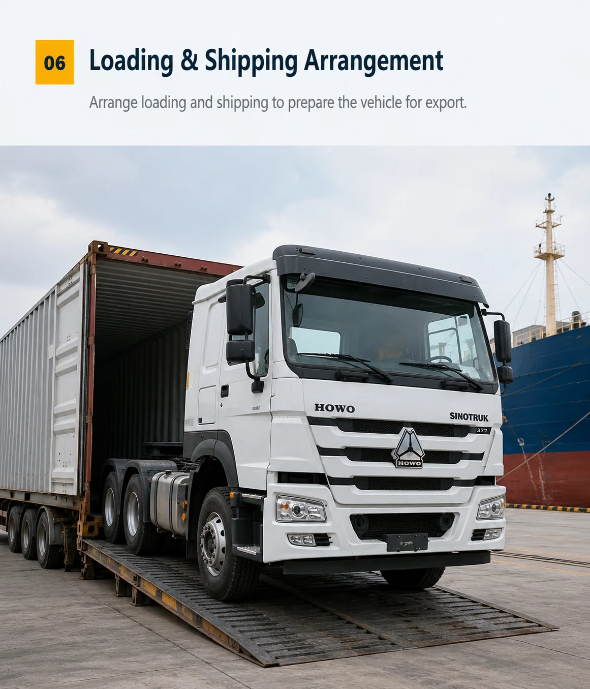 Commercial vehicle appearance inspection before export