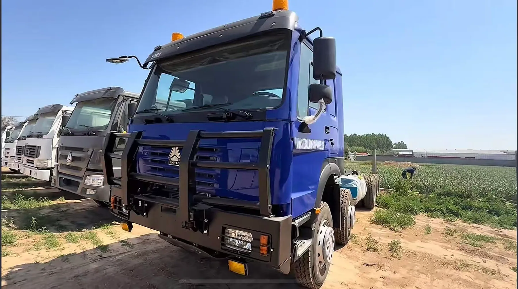 Commercial vehicles ready for inspection