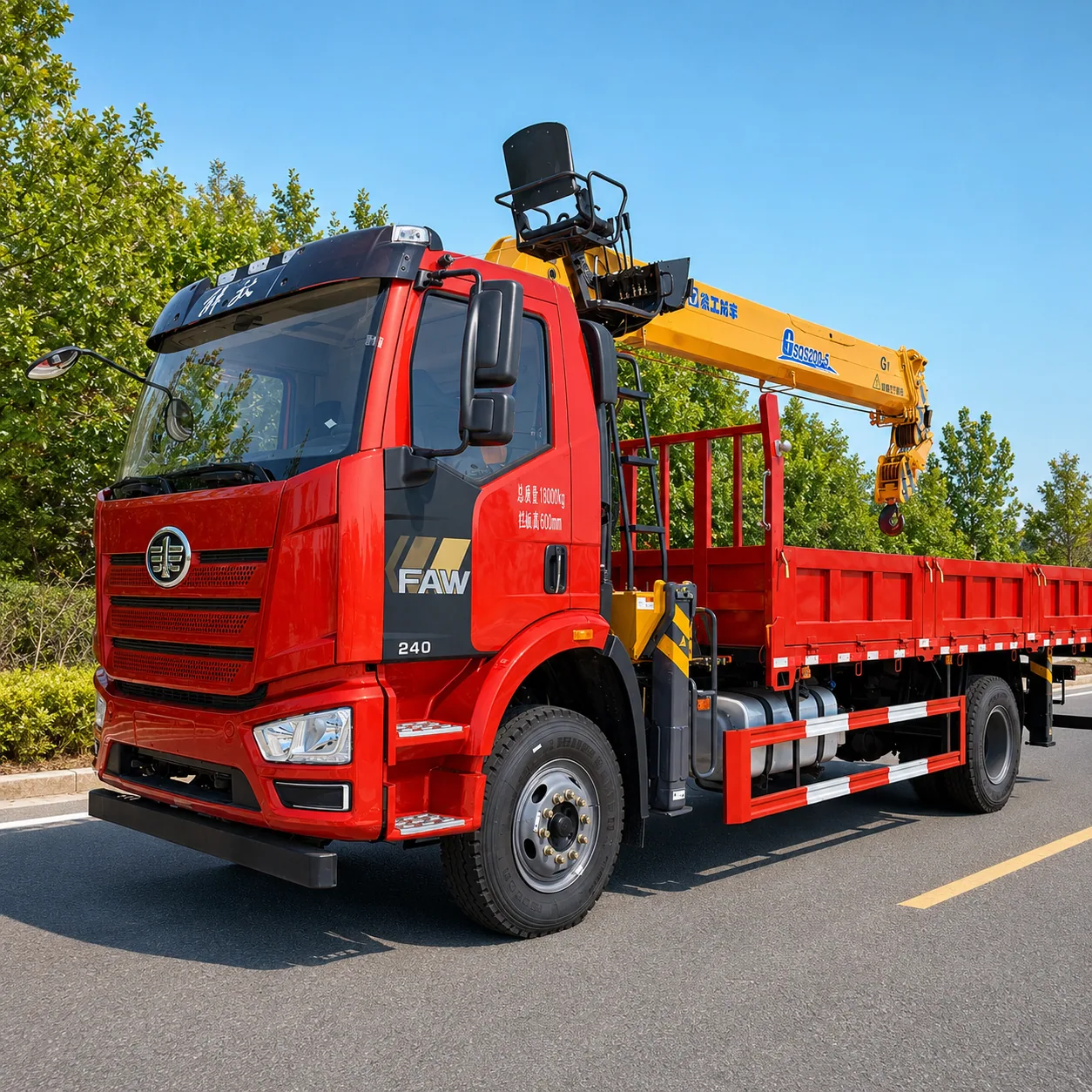 FAW Jiefang Truck Mounted Crane 180 / 220 / 260 / 320 / 350 / 390HP 3.2 / 5 / 6.3 / 8 / 10 / 12 / 14 / 16T Available product display